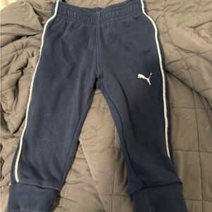 Puma Kids Dark Blue Sweatpants with White Accents
